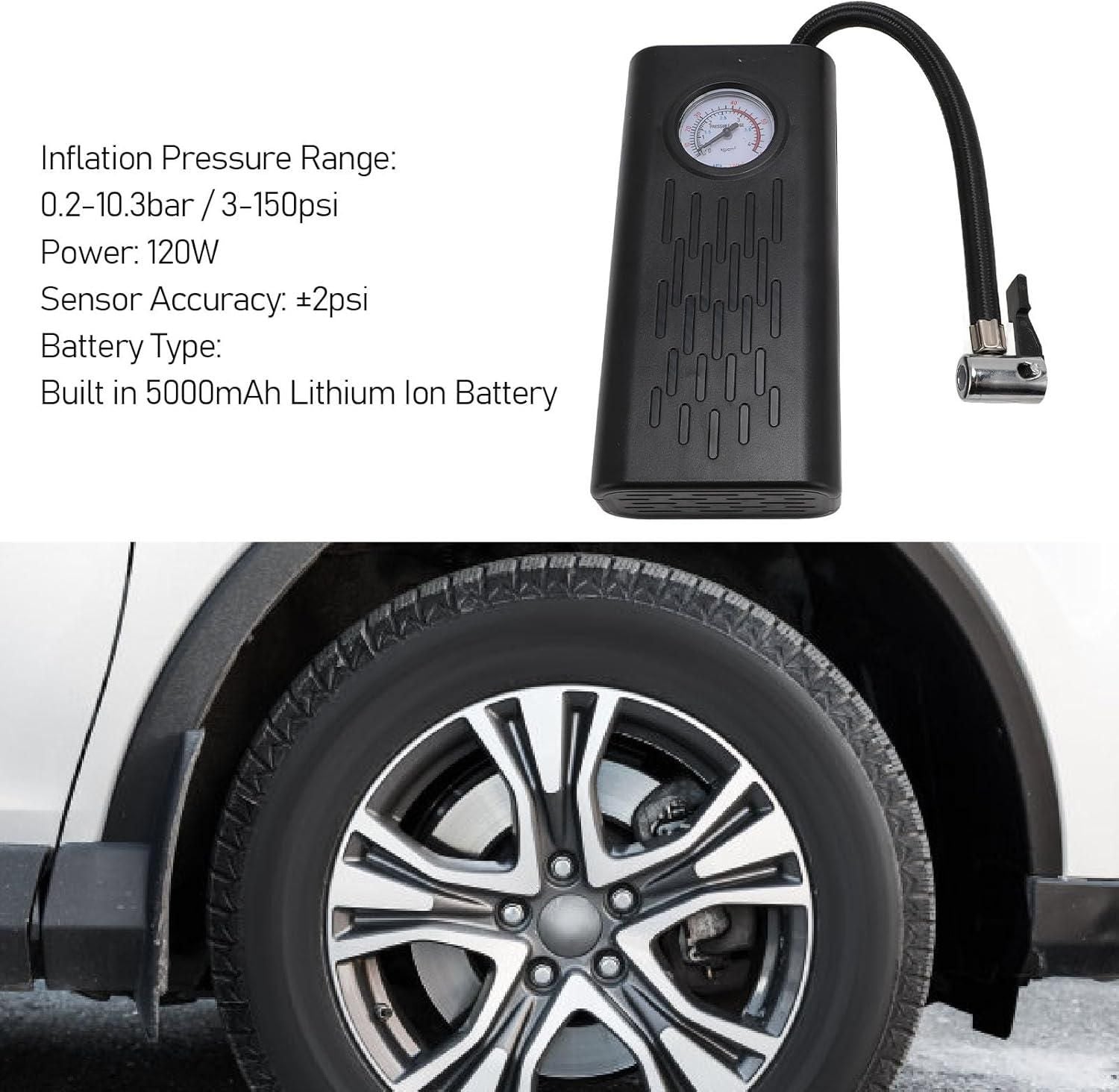 Portable Car & Bike Tyre Inflator - Type C chargeable - 5000mAh